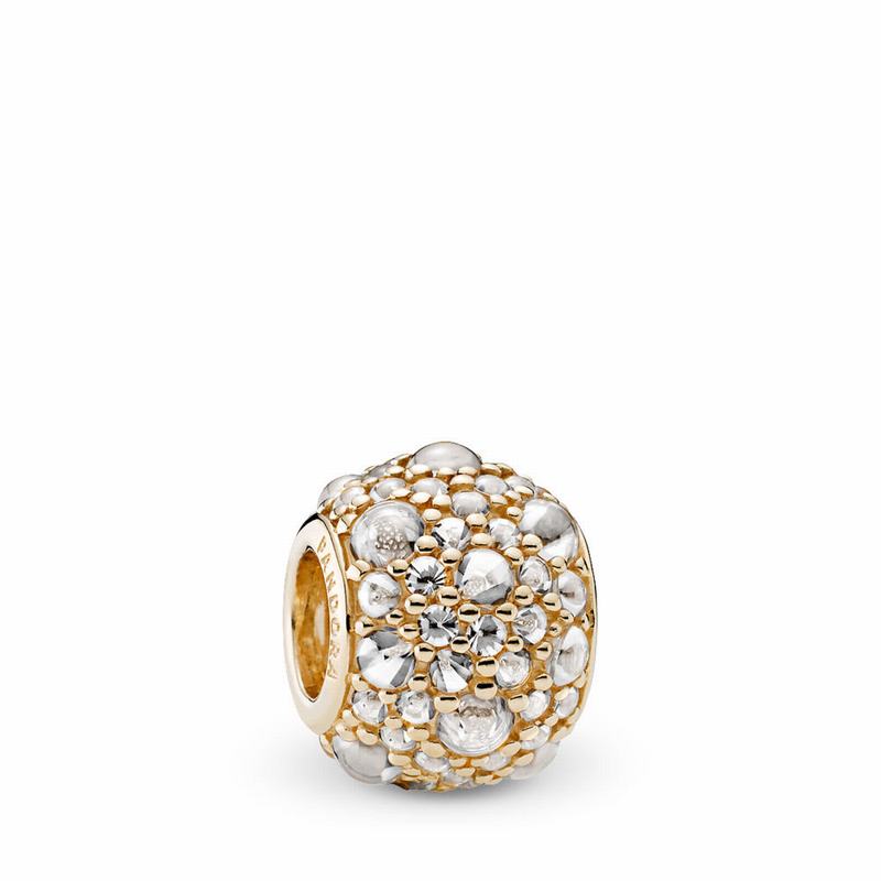 Pandora Shimmering Droplets Charm Europe - Yellow Gold 14 K/Cubic Zirconia - 065829LXF